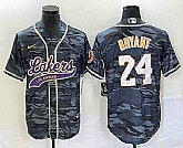 Men's Los Angeles Lakers #24 Kobe Bryant Black Camo With Patch Cool Base Stitched Baseball Jersey2,baseball caps,new era cap wholesale,wholesale hats